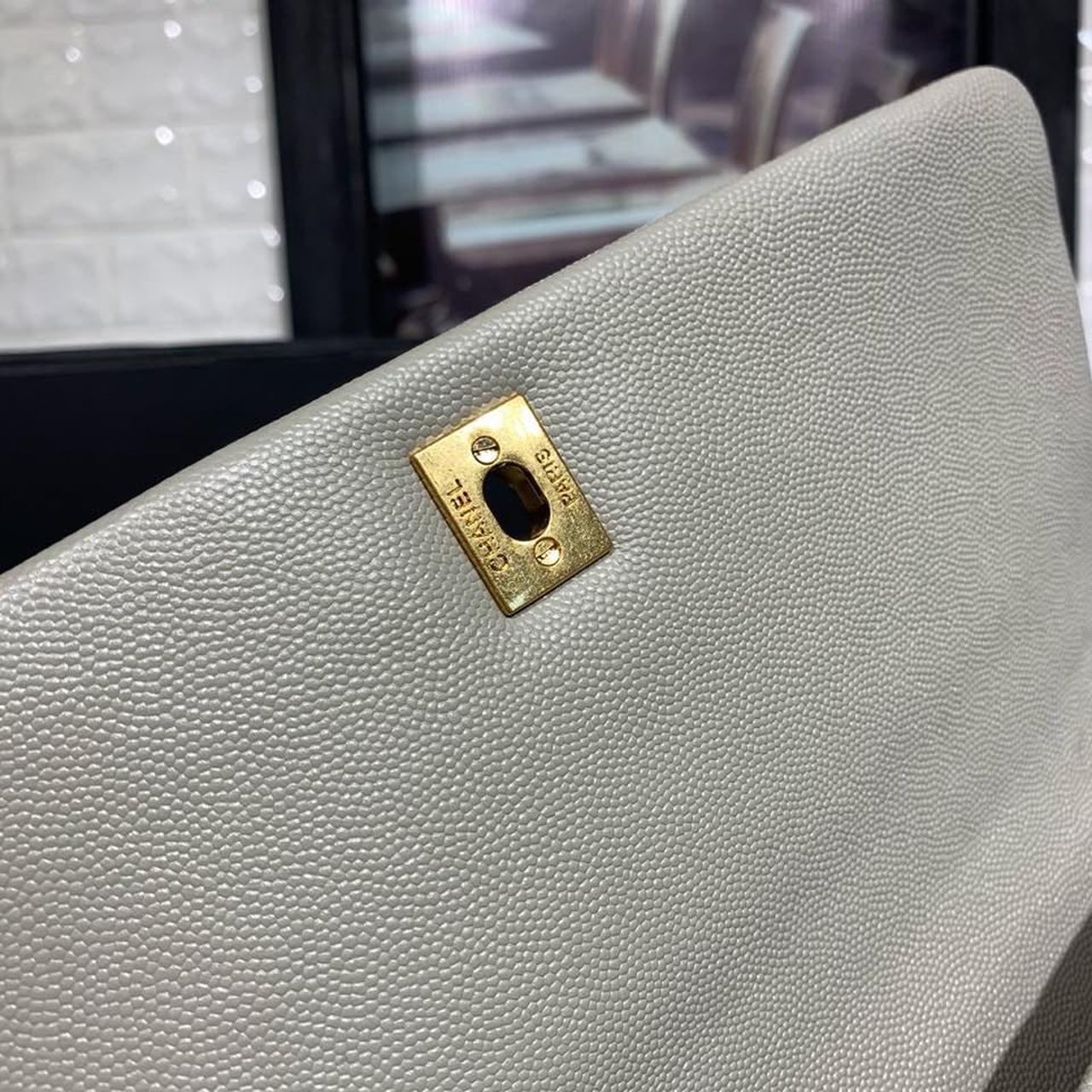 CHL - Large Flap Bag With Top Handle Grey For Women Handbags, Shoulder And Crossbody Bags 11in/28LO A92991
