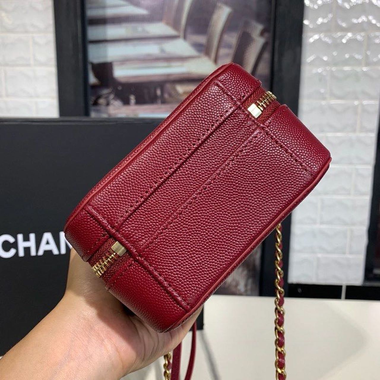 CHL -  Filigree TLM -tical Vanity Case Bag Burgundy For Women Handbags, Shoulder And Crossbody Bags 6.7in/17LO