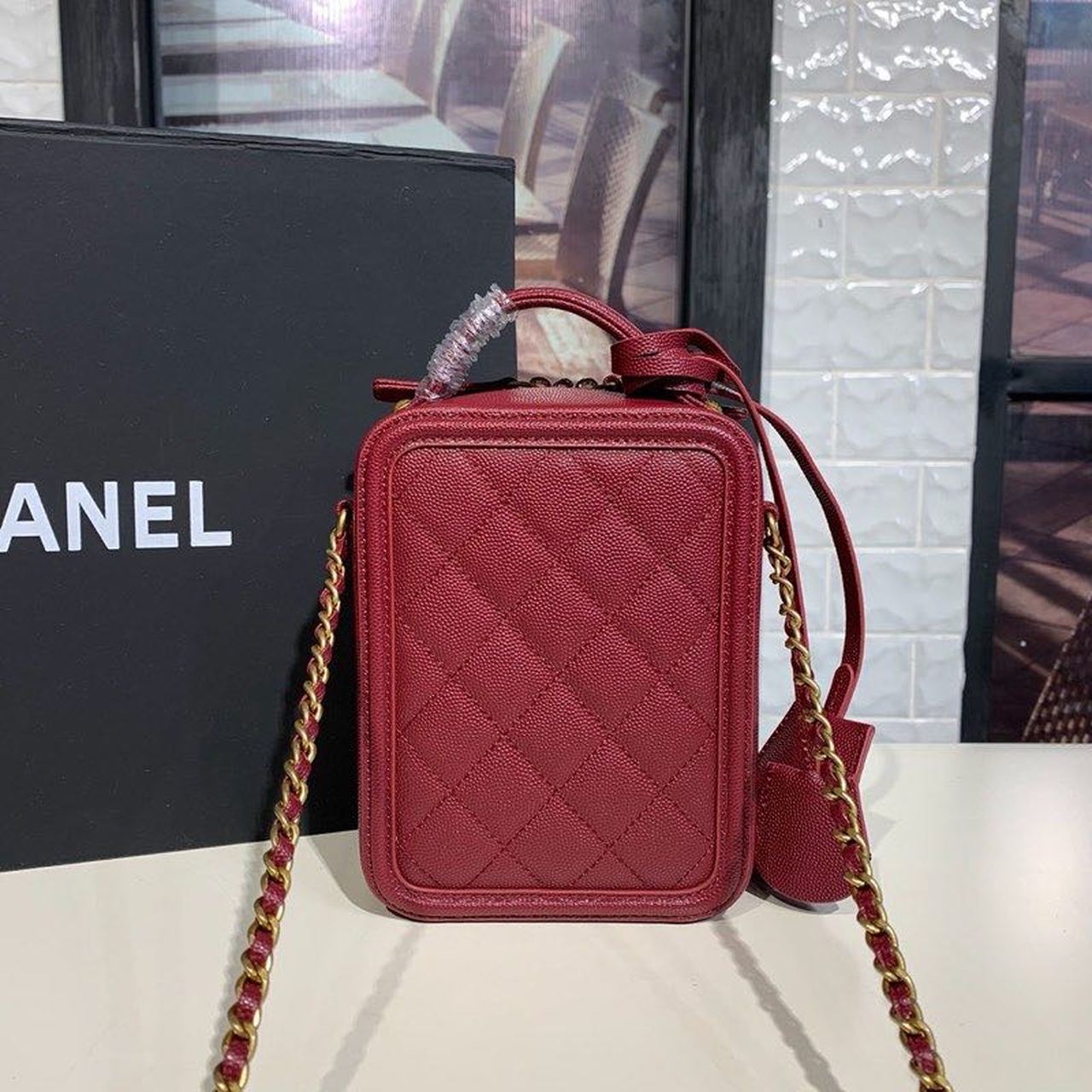 CHL -  Filigree TLM -tical Vanity Case Bag Burgundy For Women Handbags, Shoulder And Crossbody Bags 6.7in/17LO