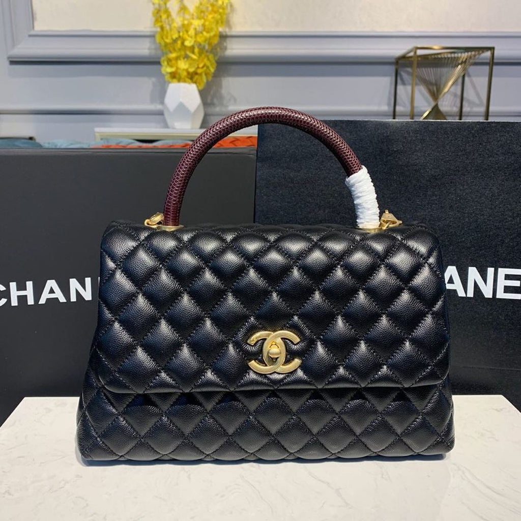 CHL - Large Flap Bag With Top Handle Black For Women Handbags, Shoulder And Crossbody Bags 11in/28LO A92991