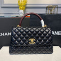CHL - Large Flap Bag With Top Handle Black For Women Handbags, Shoulder And Crossbody Bags 11in/28LO A92991