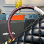 CHL - Large Flap Bag With Top Handle Black For Women Handbags, Shoulder And Crossbody Bags 11in/28LO A92991