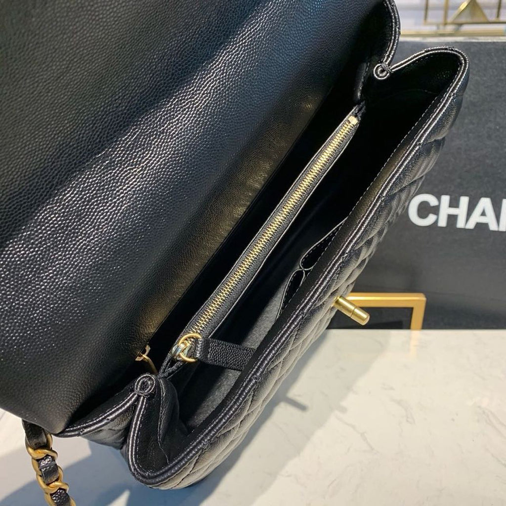 CHL - Large Flap Bag With Top Handle Black For Women Handbags, Shoulder And Crossbody Bags 11in/28LO A92991