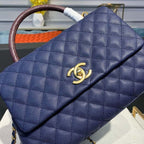 CHL - Large Flap Bag With Top Handle Blue For Women Handbags, Shoulder And Crossbody Bags 11in/28LO A92991