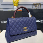 CHL - Large Flap Bag With Top Handle Blue For Women Handbags, Shoulder And Crossbody Bags 11in/28LO A92991