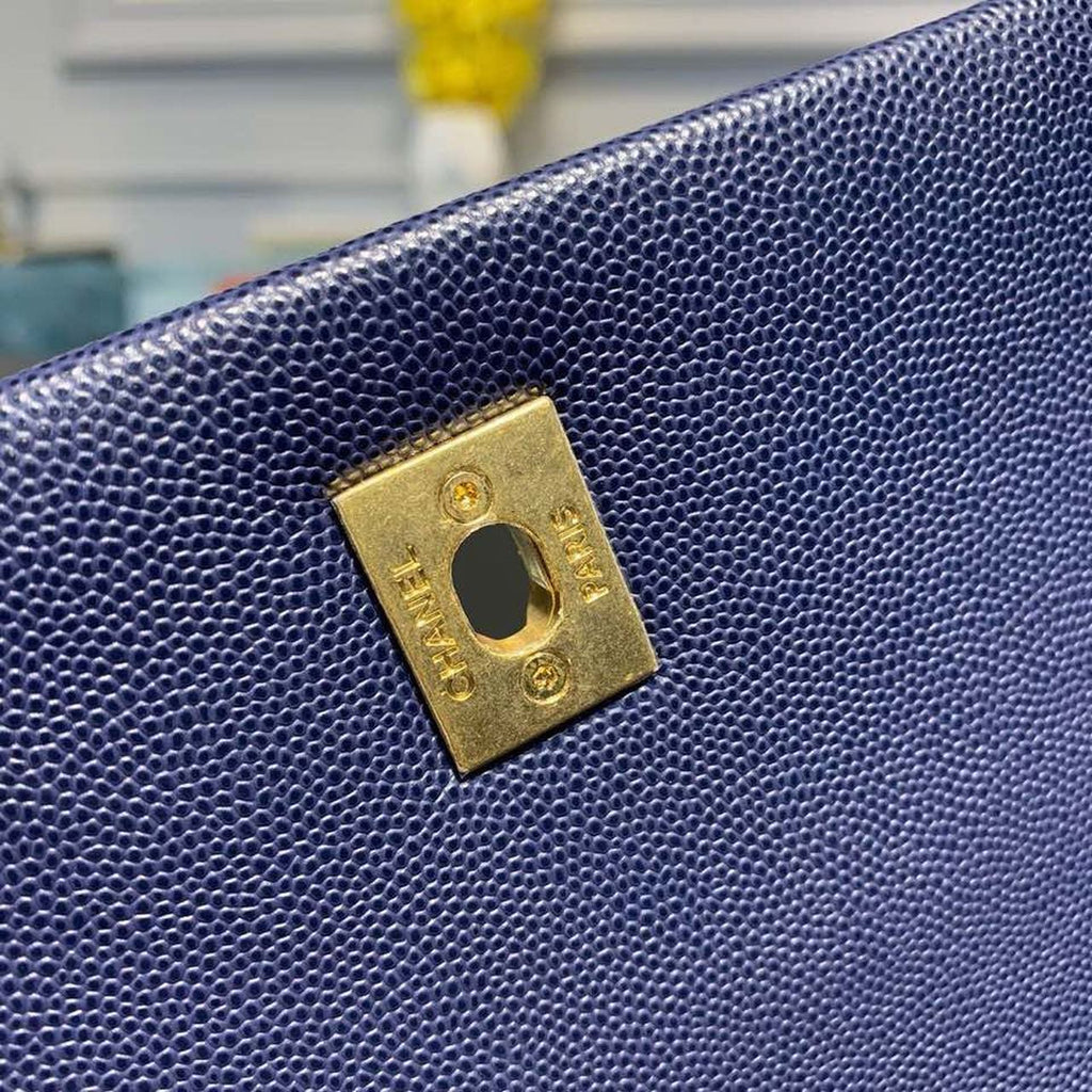 CHL - Large Flap Bag With Top Handle Blue For Women Handbags, Shoulder And Crossbody Bags 11in/28LO A92991