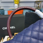 CHL - Large Flap Bag With Top Handle Blue For Women Handbags, Shoulder And Crossbody Bags 11in/28LO A92991