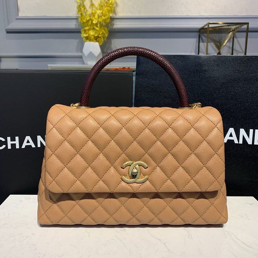 CHL - Large Flap Bag With Top Handle Light Brown For Women Handbags, Shoulder And Crossbody Bags 11in/28LO A92991