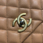 CHL - Large Flap Bag With Top Handle Light Brown For Women Handbags, Shoulder And Crossbody Bags 11in/28LO A92991