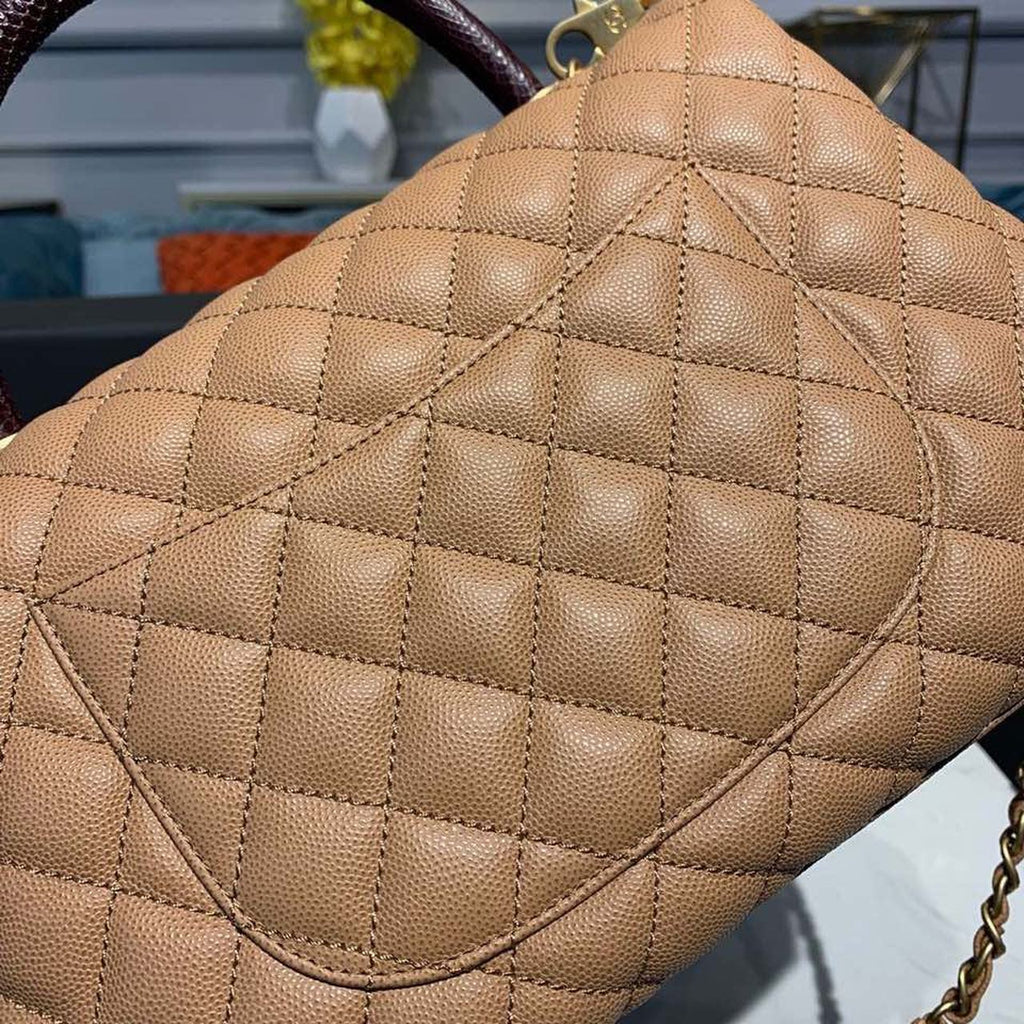 CHL - Large Flap Bag With Top Handle Light Brown For Women Handbags, Shoulder And Crossbody Bags 11in/28LO A92991