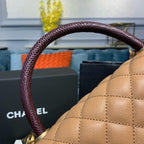 CHL - Large Flap Bag With Top Handle Light Brown For Women Handbags, Shoulder And Crossbody Bags 11in/28LO A92991