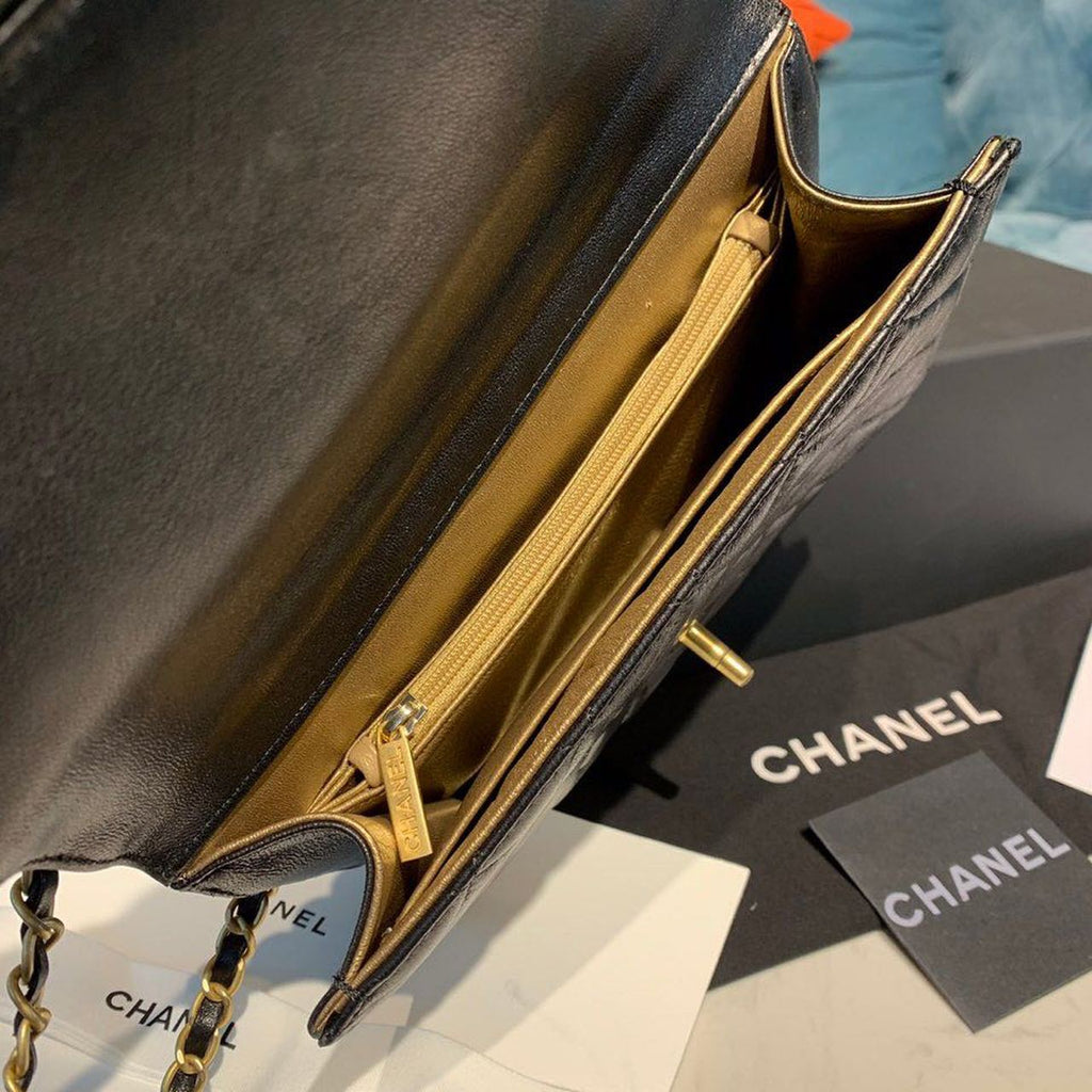 CHL - Short Pearl Handle Bag Gold Toned Hardware Black For Women Handbags, Shoulder And Crossbody Bags 8.2in/21LO AS0585