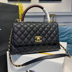 CHL - Large Flap Bag With Top Handle Black For Women, Women’s Handbags, Shoulder And Crossbody Bags 11in/28LO A92991
