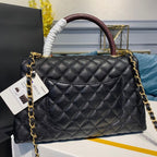 CHL - Large Flap Bag With Top Handle Black For Women, Women’s Handbags, Shoulder And Crossbody Bags 11in/28LO A92991