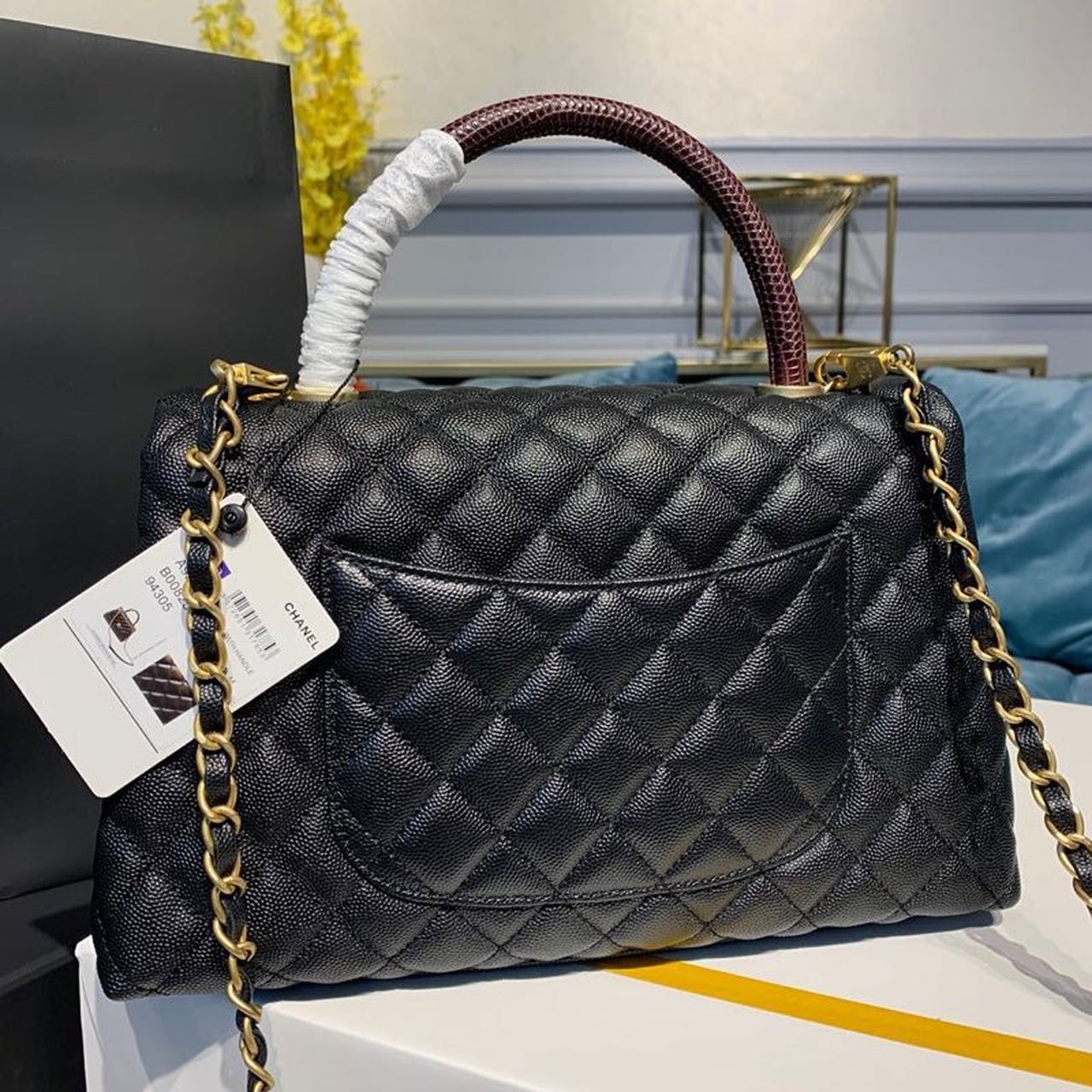 CHL - Large Flap Bag With Top Handle Black For Women, Women’s Handbags, Shoulder And Crossbody Bags 11in/28LO A92991