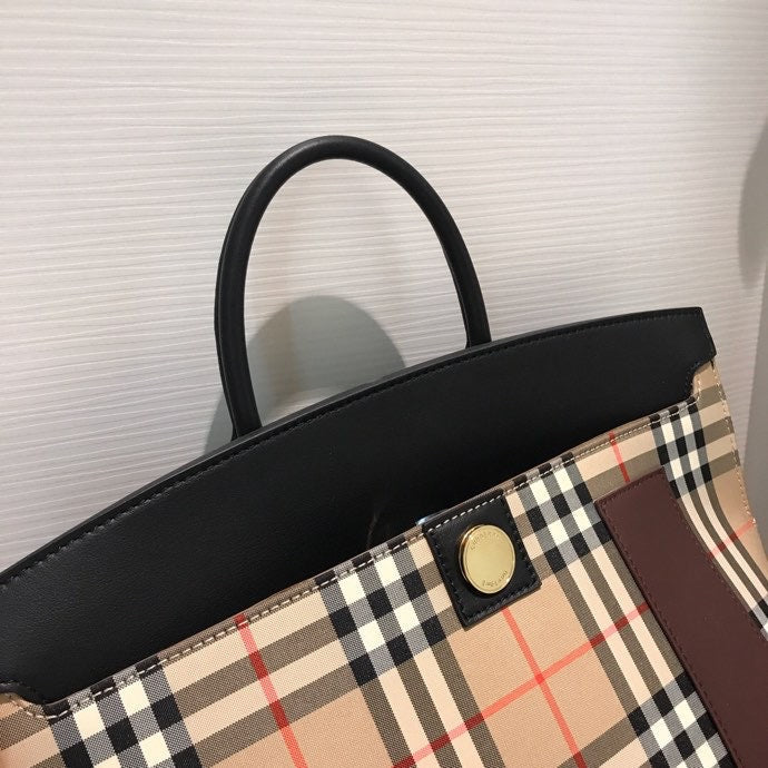 B-Berry - BB  Small  Check Society Top Handle Bag For Women, Bags 14.6in/37LO