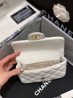 CHL - Small Pearl Logo Strap Flap Bag White For Women Handbags, Shoulder And Crossbody Bags 7in/18LO AS1436