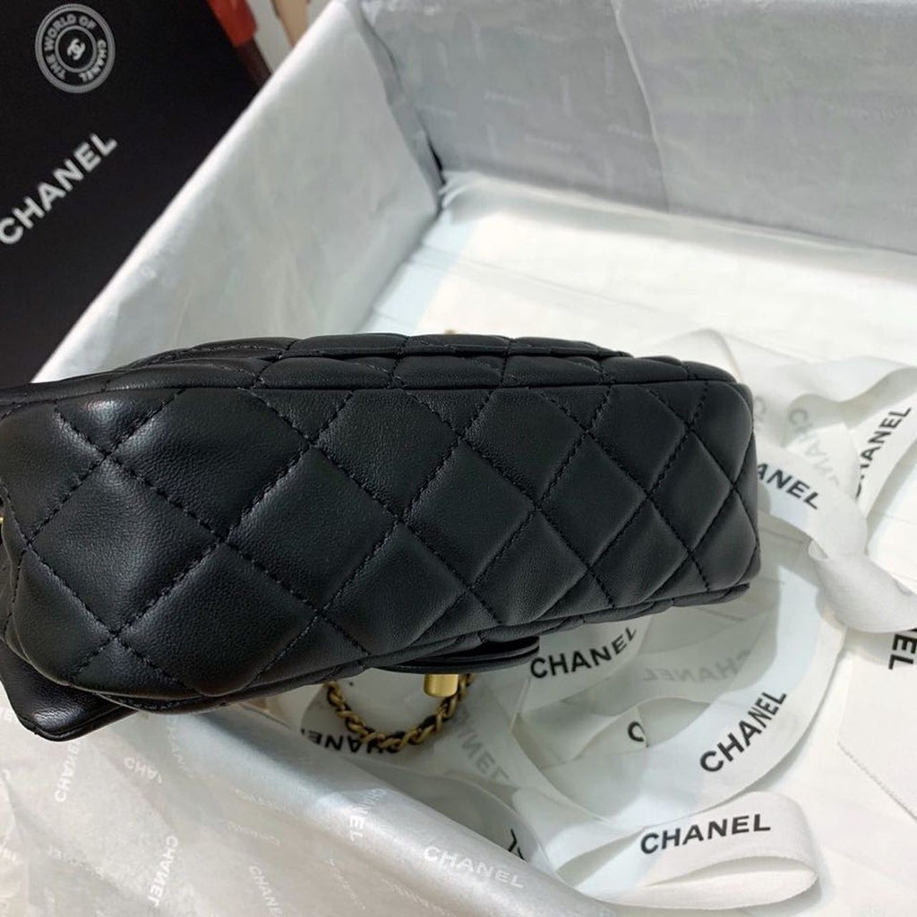 CHL - Flap Bag With CHL - Ball On Strap Black For Women Handbags, Shoulder And Crossbody Bags 7.8in/20LO AS1787