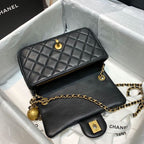 CHL - Flap Bag With CHL - Ball On Strap Black For Women Handbags, Shoulder And Crossbody Bags 7.8in/20LO AS1787