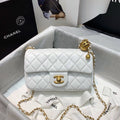 CHL - Flap Bag With CHL - Ball On Strap White For Women Handbags, Shoulder And Crossbody Bags 7.8in/20LO AS1787