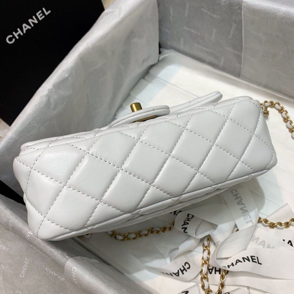 CHL - Flap Bag With CHL - Ball On Strap White For Women Handbags, Shoulder And Crossbody Bags 7.8in/20LO AS1787