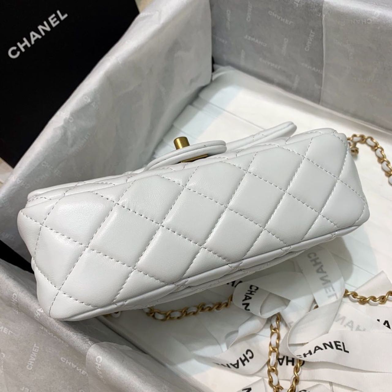 CHL - Flap Bag With CHL - Ball On Strap White For Women Handbags, Shoulder And Crossbody Bags 7.8in/20LO AS1787