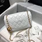 CHL - Flap Bag With CHL - Ball On Strap White For Women Handbags, Shoulder And Crossbody Bags 7.8in/20LO AS1787