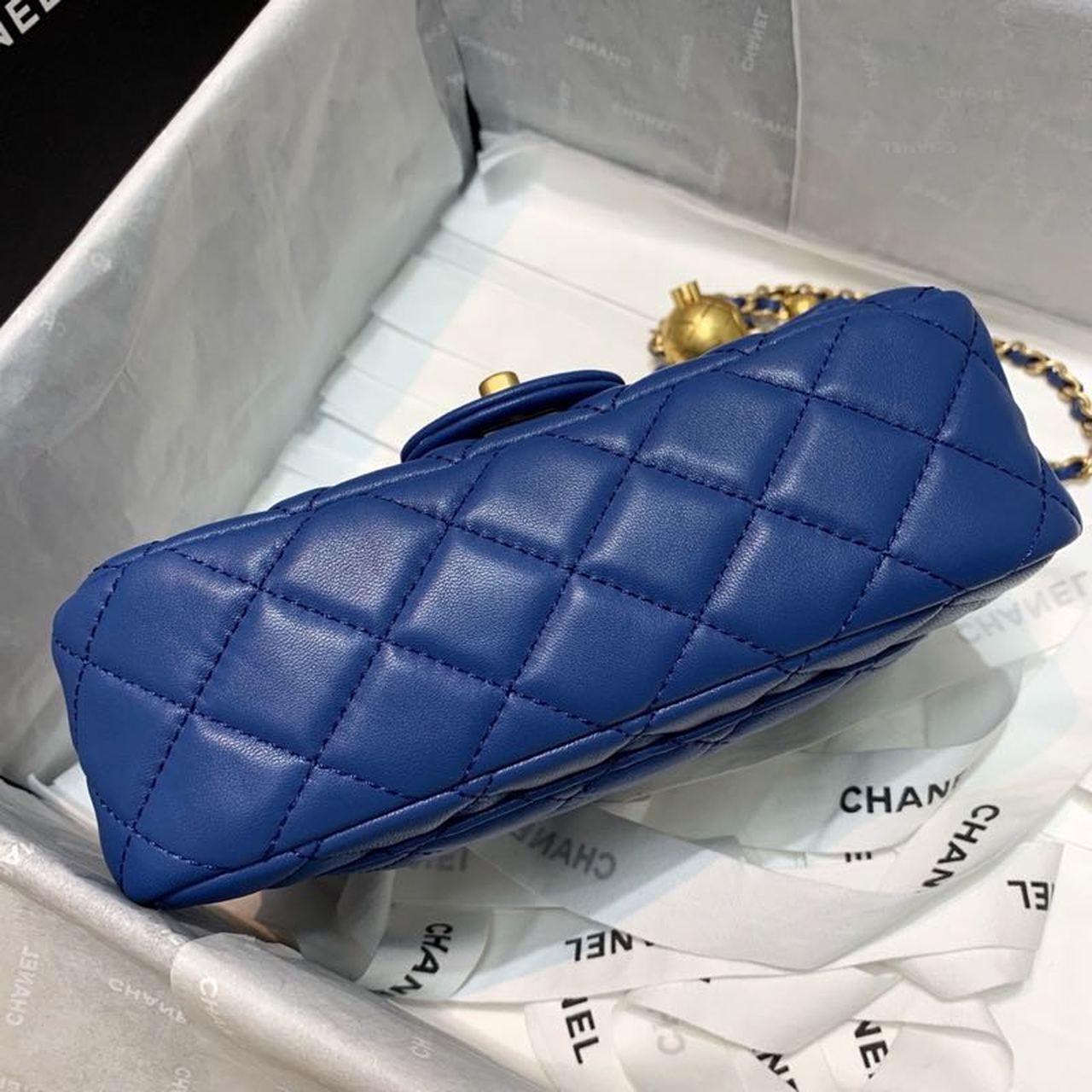 CHL - Flap Bag With CHL - Ball On Strap Blue For Women Handbags, Shoulder And Crossbody Bags 7.8in/20LO AS1787