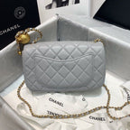 CHL - Flap Bag With CHL - Ball On Strap Grey For Women Handbags, Shoulder And Crossbody Bags 7.8in/20LO AS1787