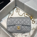 CHL - Flap Bag With CHL - Ball On Strap Grey For Women Handbags, Shoulder And Crossbody Bags 7.8in/20LO AS1787