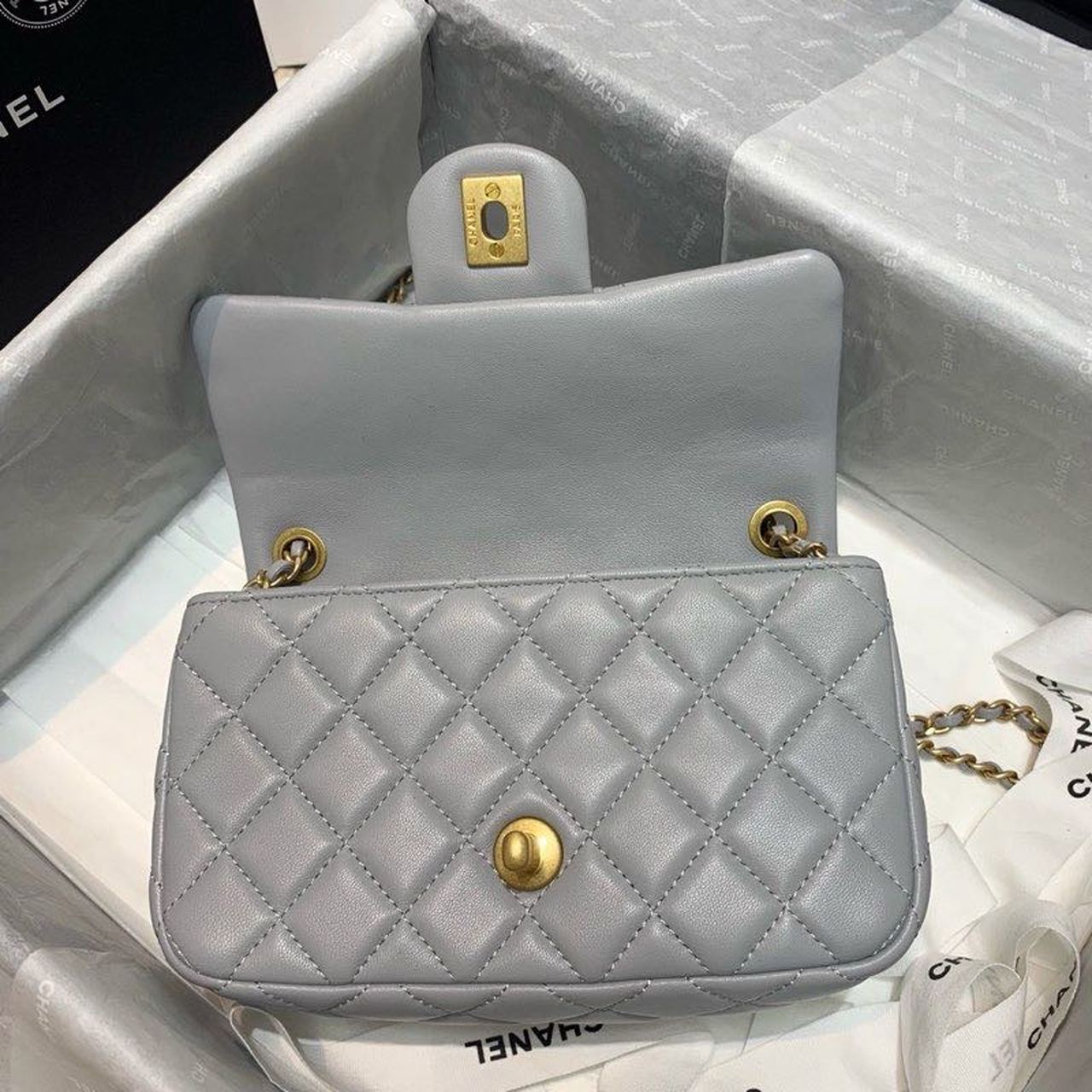 CHL - Flap Bag With CHL - Ball On Strap Grey For Women Handbags, Shoulder And Crossbody Bags 7.8in/20LO AS1787