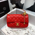 CHL - Flap Bag With CHL - Ball On Strap Red For Women Handbags, Shoulder And Crossbody Bags 7.8in/20LO AS1787