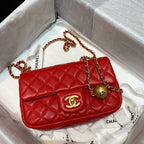 CHL - Flap Bag With CHL - Ball On Strap Red For Women Handbags, Shoulder And Crossbody Bags 7.8in/20LO AS1787