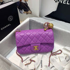 CHL - Flap Bag With CHL - Ball On Strap Purple For Women Handbags, Shoulder And Crossbody Bags 7.8in/20LO AS1787