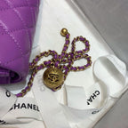 CHL - Flap Bag With CHL - Ball On Strap Purple For Women Handbags, Shoulder And Crossbody Bags 7.8in/20LO AS1787