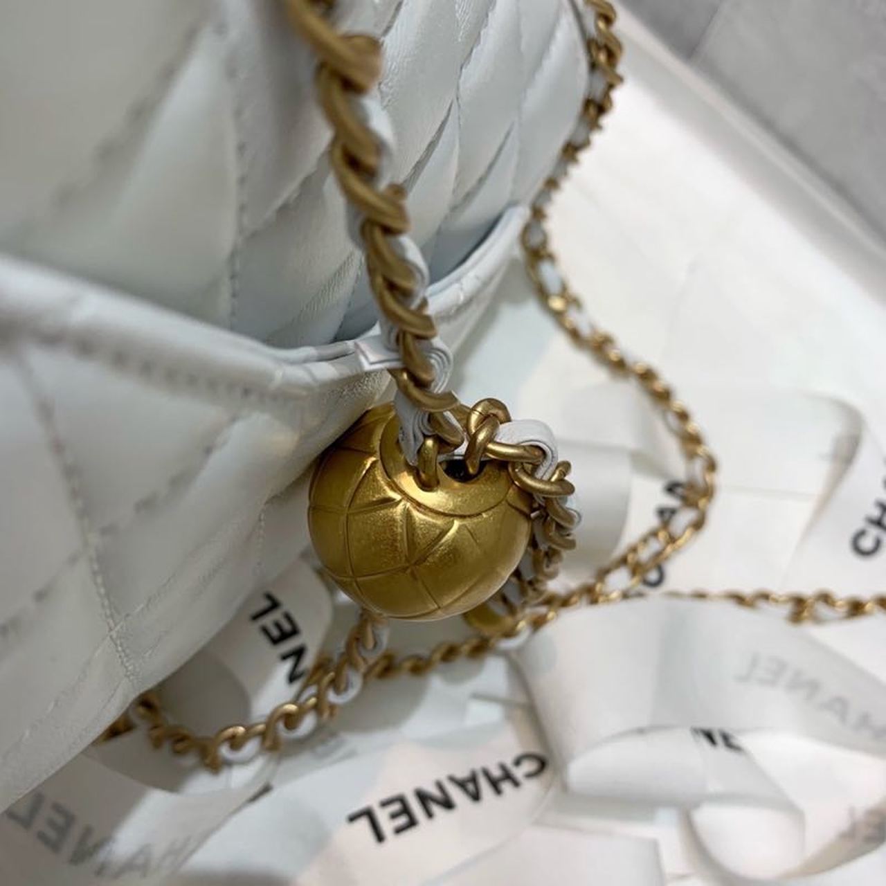 CHL - Mini Flap Bag With CHL - Ball On Strap White For Women Handbags, Shoulder And Crossbody Bags 6.7in/17LO AS1786