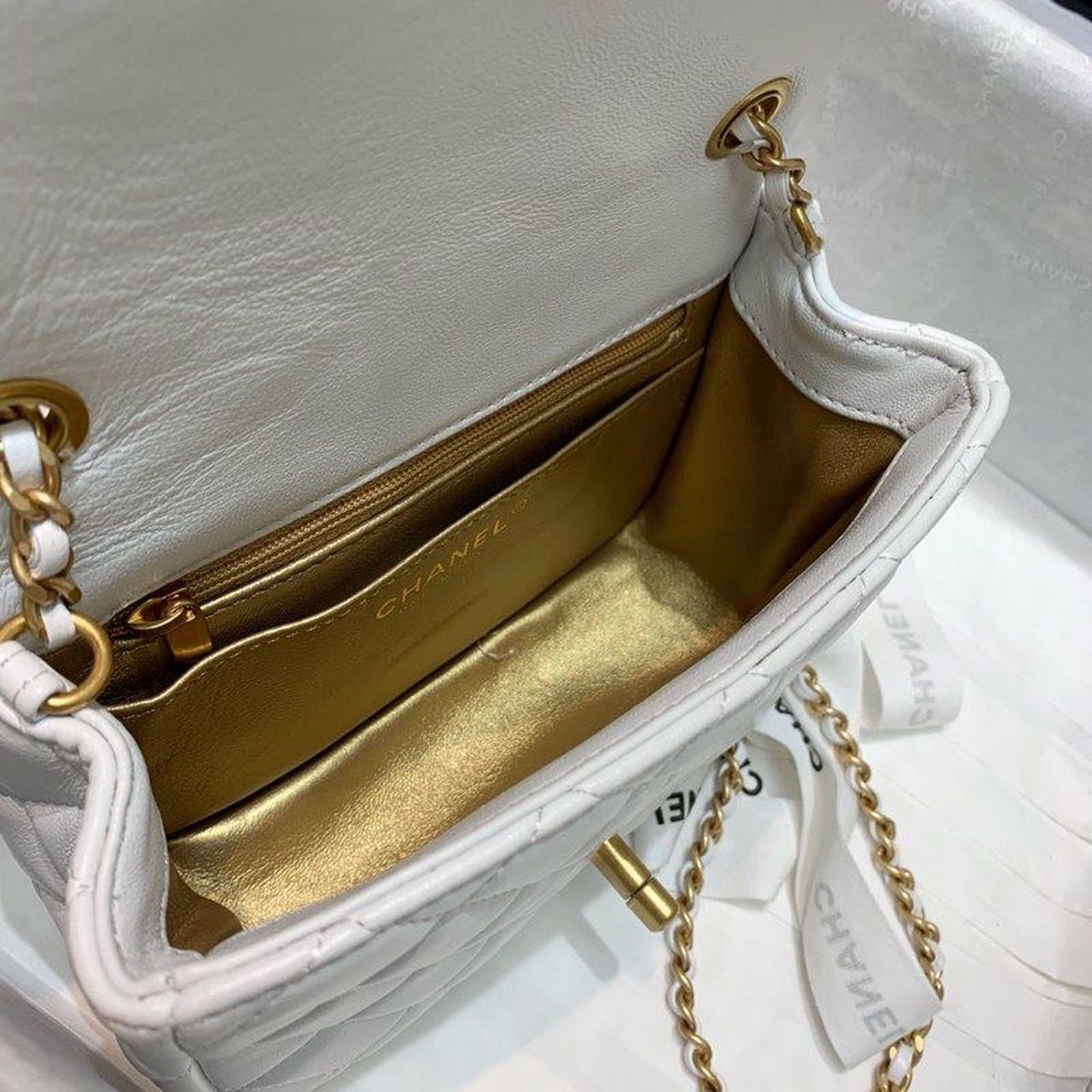 CHL - Mini Flap Bag With CHL - Ball On Strap White For Women Handbags, Shoulder And Crossbody Bags 6.7in/17LO AS1786