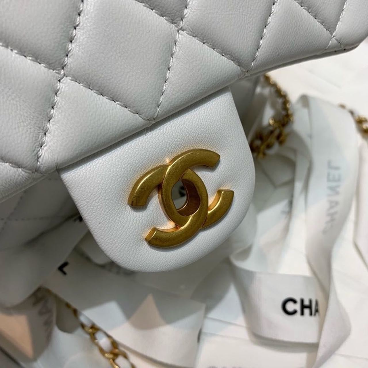 CHL - Mini Flap Bag With CHL - Ball On Strap White For Women Handbags, Shoulder And Crossbody Bags 6.7in/17LO AS1786