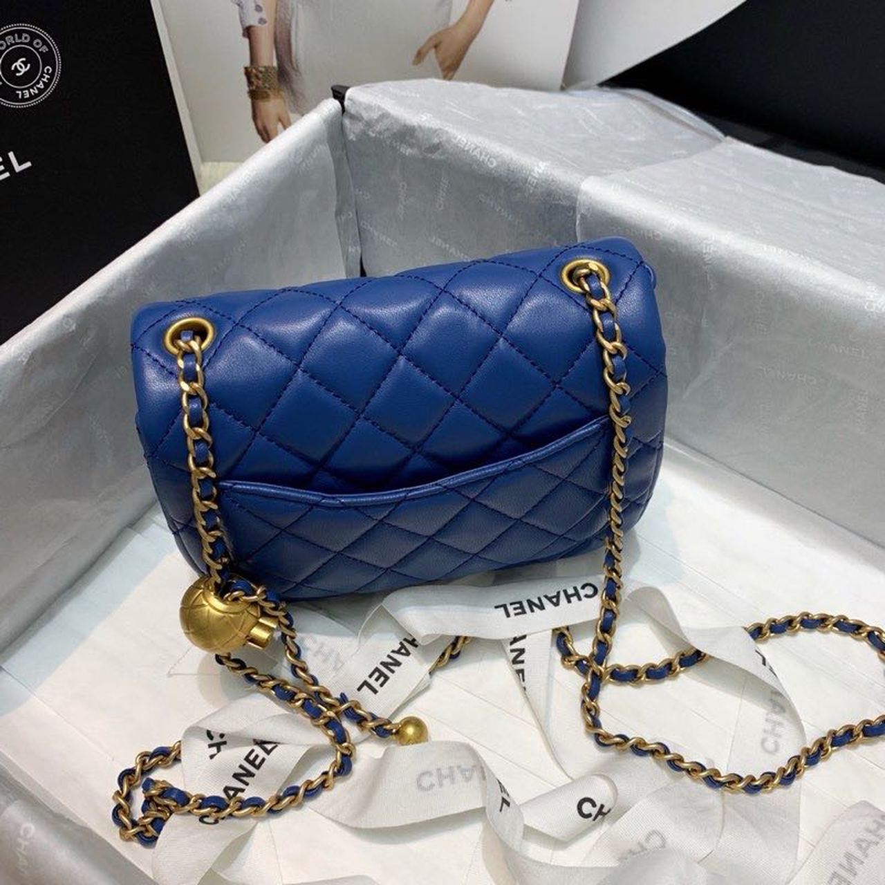CHL - Mini Flap Bag With CHL - Ball On Strap Blue For Women Handbags, Shoulder And Crossbody Bags 6.7in/17LO AS1786