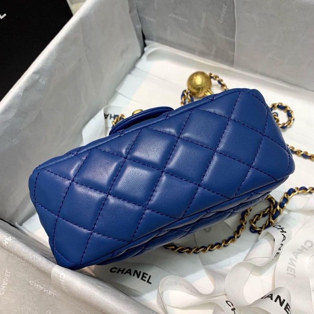 CHL - Mini Flap Bag With CHL - Ball On Strap Blue For Women Handbags, Shoulder And Crossbody Bags 6.7in/17LO AS1786
