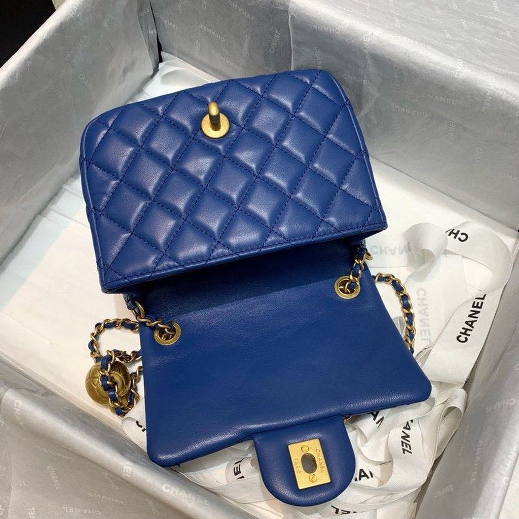 CHL - Mini Flap Bag With CHL - Ball On Strap Blue For Women Handbags, Shoulder And Crossbody Bags 6.7in/17LO AS1786