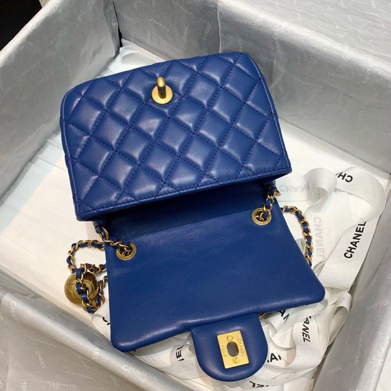 CHL - Mini Flap Bag With CHL - Ball On Strap Blue For Women Handbags, Shoulder And Crossbody Bags 6.7in/17LO AS1786