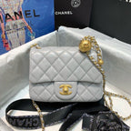 CHL -  Classic Flap With Charm Chain With CHL -  Details On Strap Bag 17LO/7inch Gold Hardware Grey