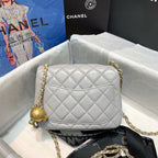 CHL -  Classic Flap With Charm Chain With CHL -  Details On Strap Bag 17LO/7inch Gold Hardware Grey