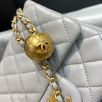CHL -  Classic Flap With Charm Chain With CHL -  Details On Strap Bag 17LO/7inch Gold Hardware Grey