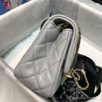 CHL -  Classic Flap With Charm Chain With CHL -  Details On Strap Bag 17LO/7inch Gold Hardware Grey