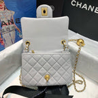CHL -  Classic Flap With Charm Chain With CHL -  Details On Strap Bag 17LO/7inch Gold Hardware Grey