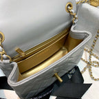 CHL -  Classic Flap With Charm Chain With CHL -  Details On Strap Bag 17LO/7inch Gold Hardware Grey