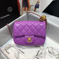 CHL - Mini Flap Bag With CHL - Ball On Strap Purple For Women Handbags, Shoulder And Crossbody Bags 6.7in/17LO AS1786