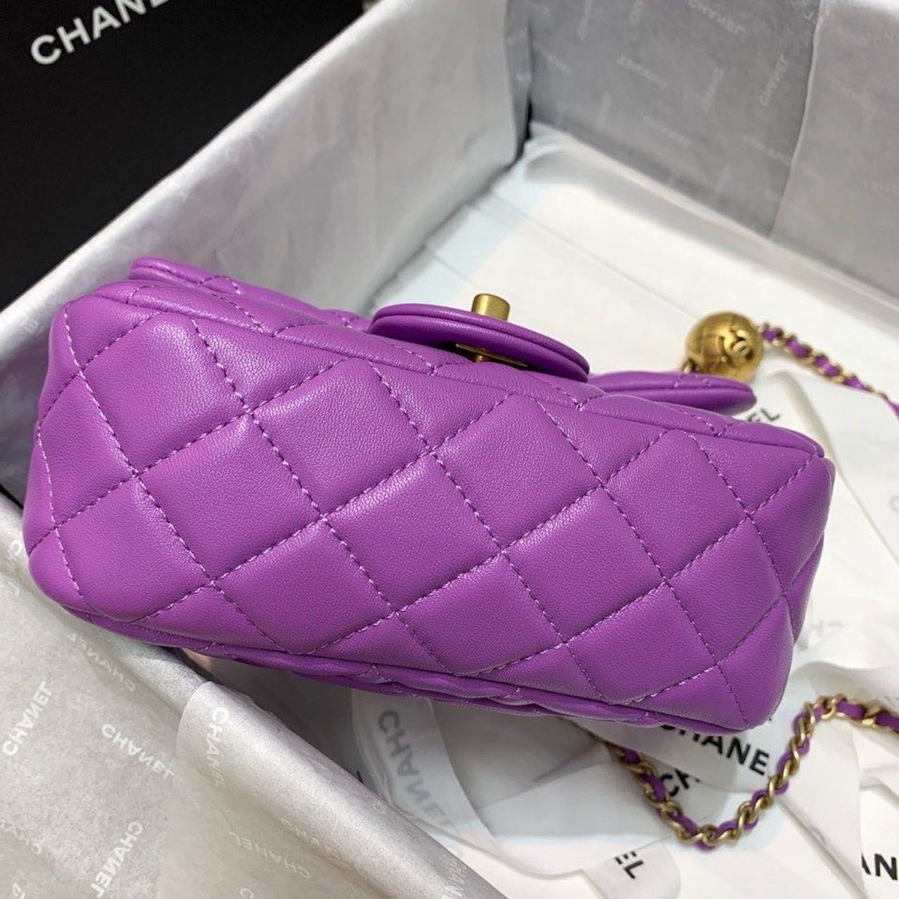 CHL - Mini Flap Bag With CHL - Ball On Strap Purple For Women Handbags, Shoulder And Crossbody Bags 6.7in/17LO AS1786